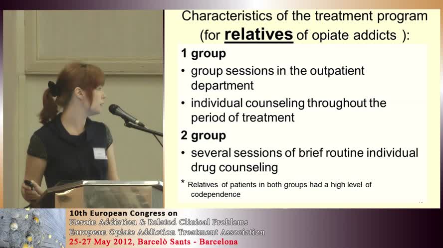 Treatment of codependence in the relatives of opiate addicts as a way to prevent a relapse