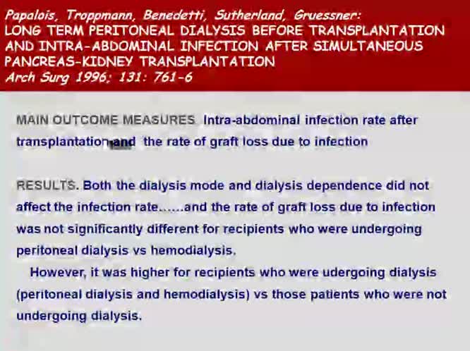 Trapianto e Dialisi Peritoneale Il Paziente Candidato a Trapianto Di Rene e Pancreas