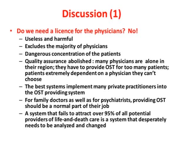 How should methadone-and buprenorphine-treatment be organized and regulated? A comparison of two systems