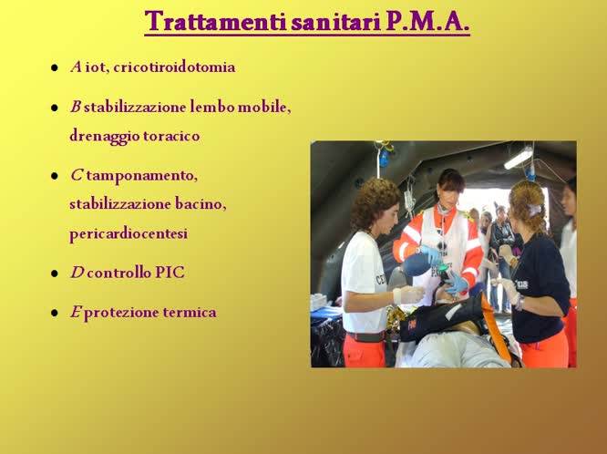 Posto medico avanzato definizione PMA rappresenta un luogo di triage di cure