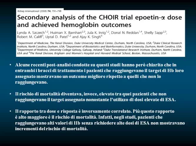 Tavola rotonda focus sugli ESAs-Alfa EPO Beta EPO Darbopoetin - Alfa C.E.R.A.