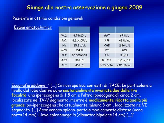 Risposta al sorafenib nell'epatocarcinoma nella descrizione di un caso clinico: luci ed ombre