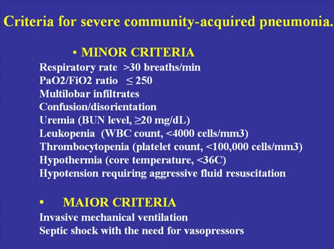 Le polmoniti di comuità
