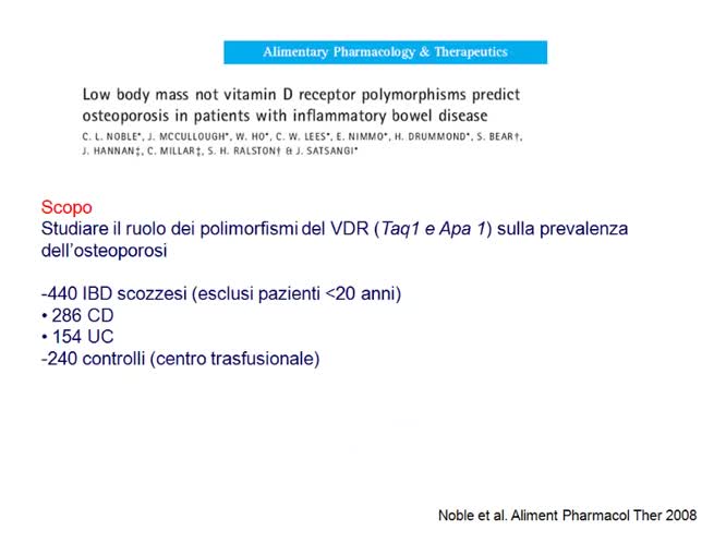 Malattie intestinali e osteoporosi