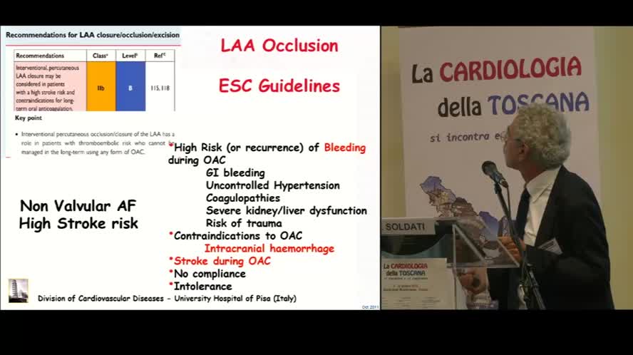 Dispositivi per l' occlusione dell'auricola SX: se,quando,dove. Il parere dell'elettrofisiologo