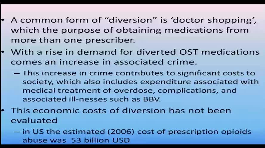 Diversion of opioid maintenance medications strategies to govern the problem