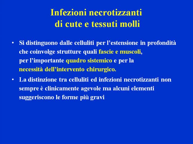 Infezioni necrotizzanti della cute e dei tessuti molli