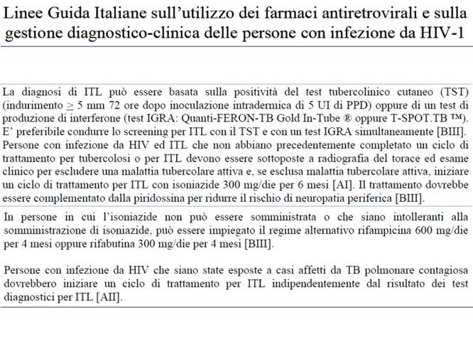 TB & HIV update: profilassi e terapia