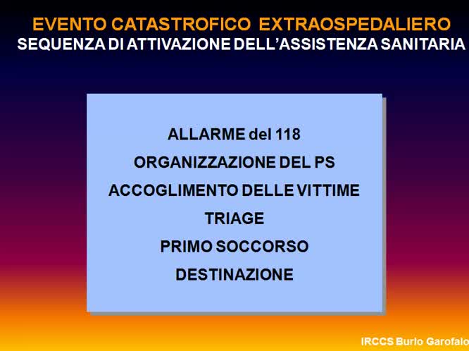 La macroemergenza aspetti generali