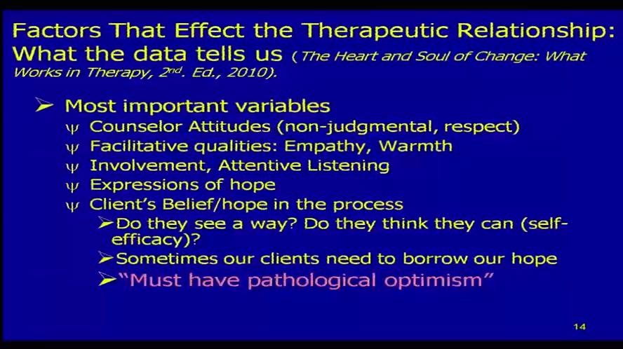 Therapeutic partnerships The most important evidence-based practice
