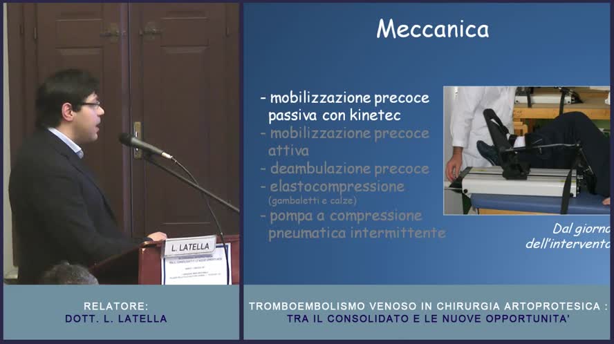 Profilassi del TEV in chirurgia ortopedica Mezzi fisici e farmacologici