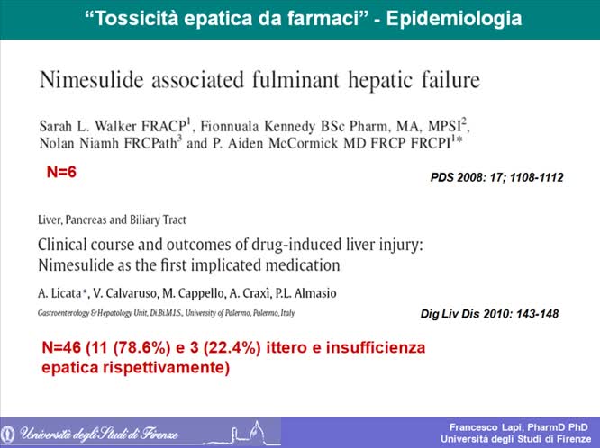 Tossicità epatica da farmaci