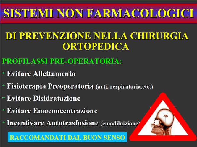 Strategie non farmacologiche pre e post chirurgiche nella profilassi