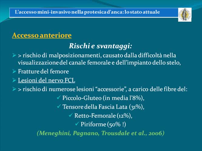 Stato attuale della mininvasività nella protesi d' anca